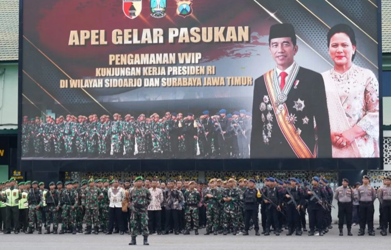 Kepala Staf Korem 084/Bhaskara Jaya Pimpin Apel Gelar Pasukan Pengamanan VVIP Kunker Presiden