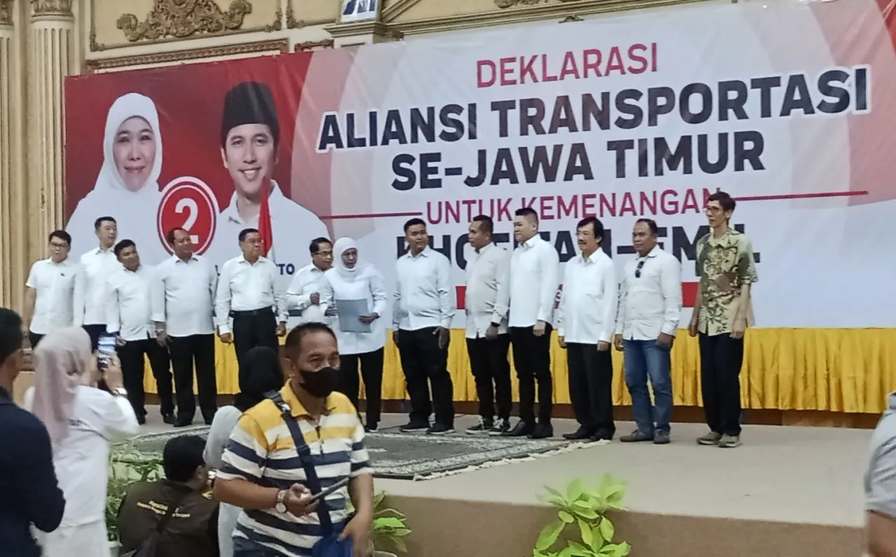 Aliansi Transportasi Se-Jatim Deklarasi Siap Menangkan Khofifah-Emil di Pilgub Jatim 2024