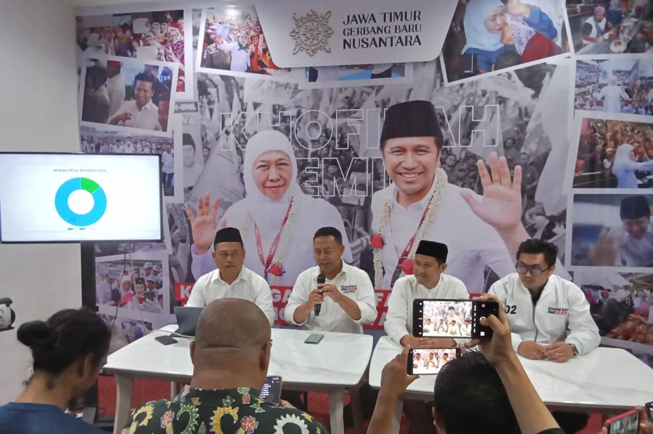 TPP Khofifah-Emil Menang 60,41 Persen Berdasar Real Count dari 51.940 TPS