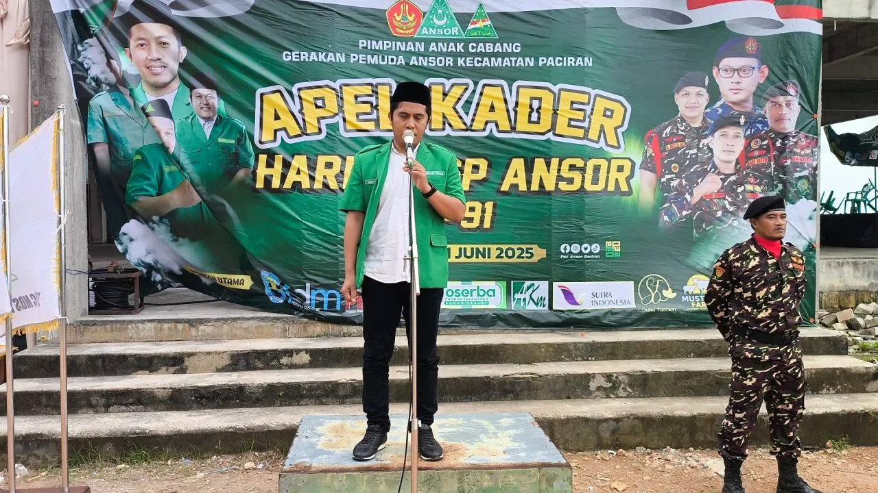 Banser 4 Kecamatan di Lamongan Ikuti Apel Kolosal Peringati Hari Lahir Pancasila
