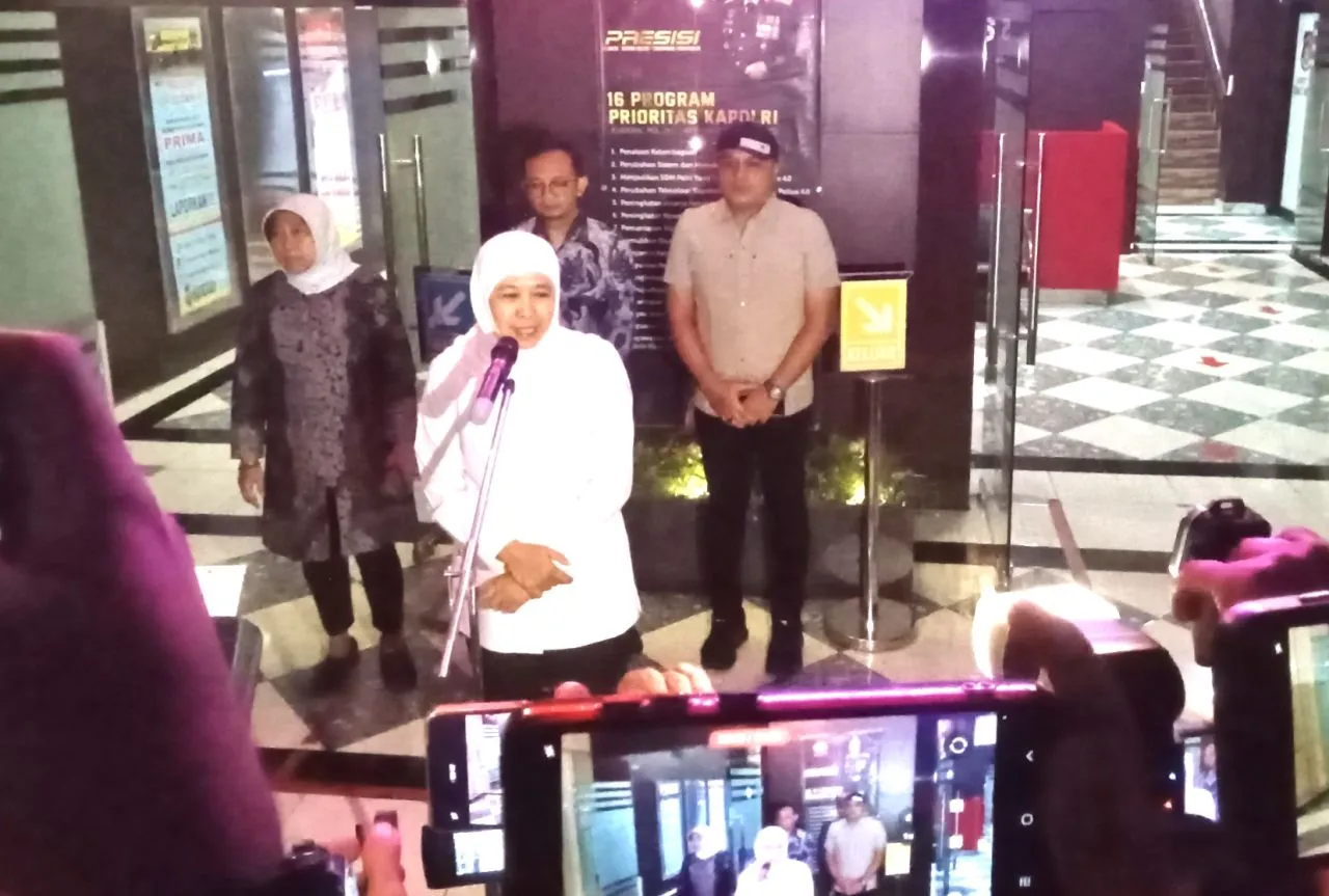 Gubernur Khofifah Sampaikan ke Wartawan, Usai Diperiksa KPK Sebagai Saksi di Polda Jatim