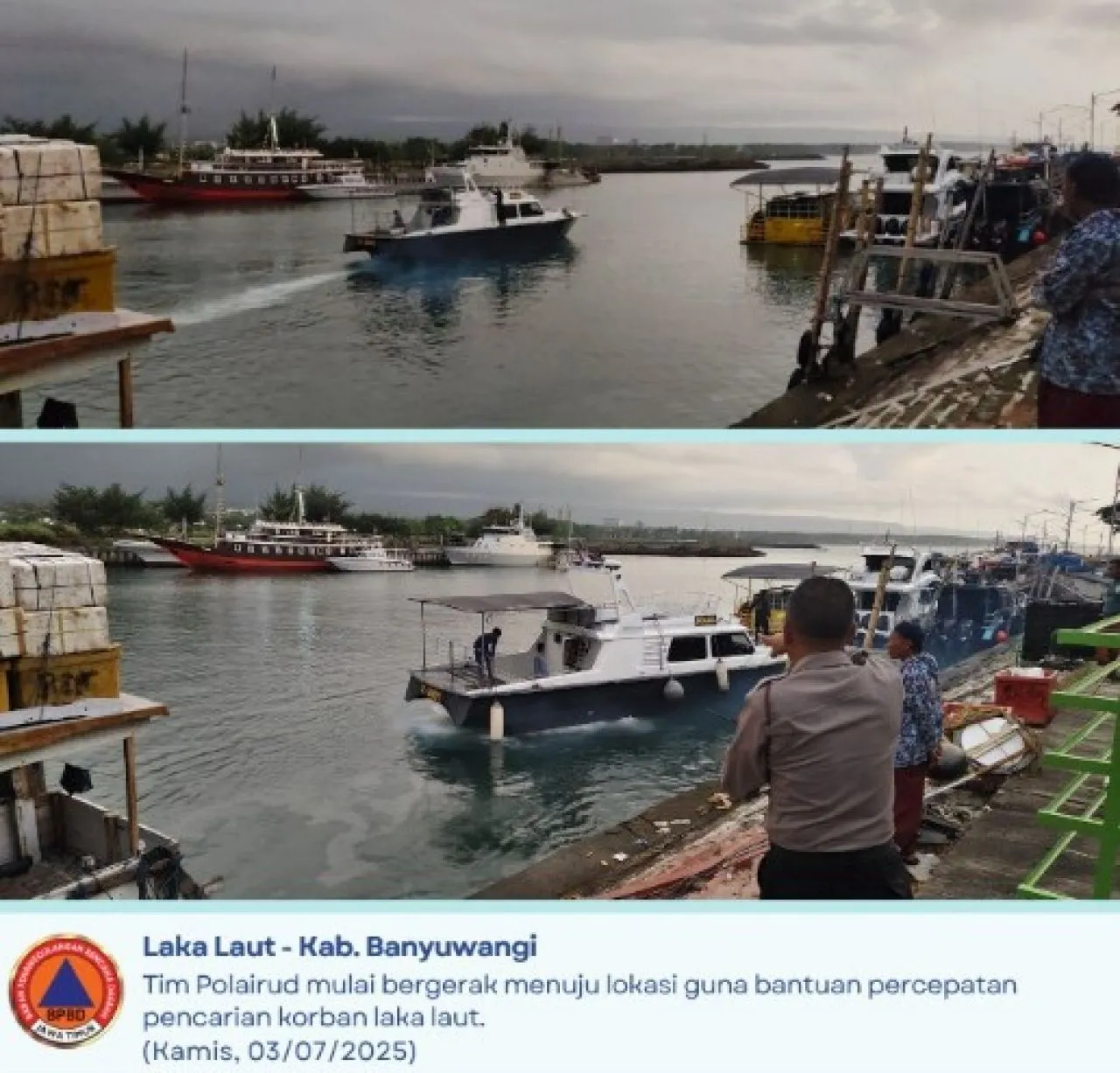 Gubernur Khofifah Bebaskan Biaya di RS Pemprov Jatim Bagi Korban Laka Laut KMP Tunu Pratama