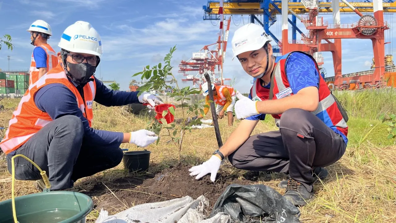 Peringatan HUT Kemerdekaan RI, Pelindo Petikemas Tanam Seribu Pohon Hijaukan Area Kerja