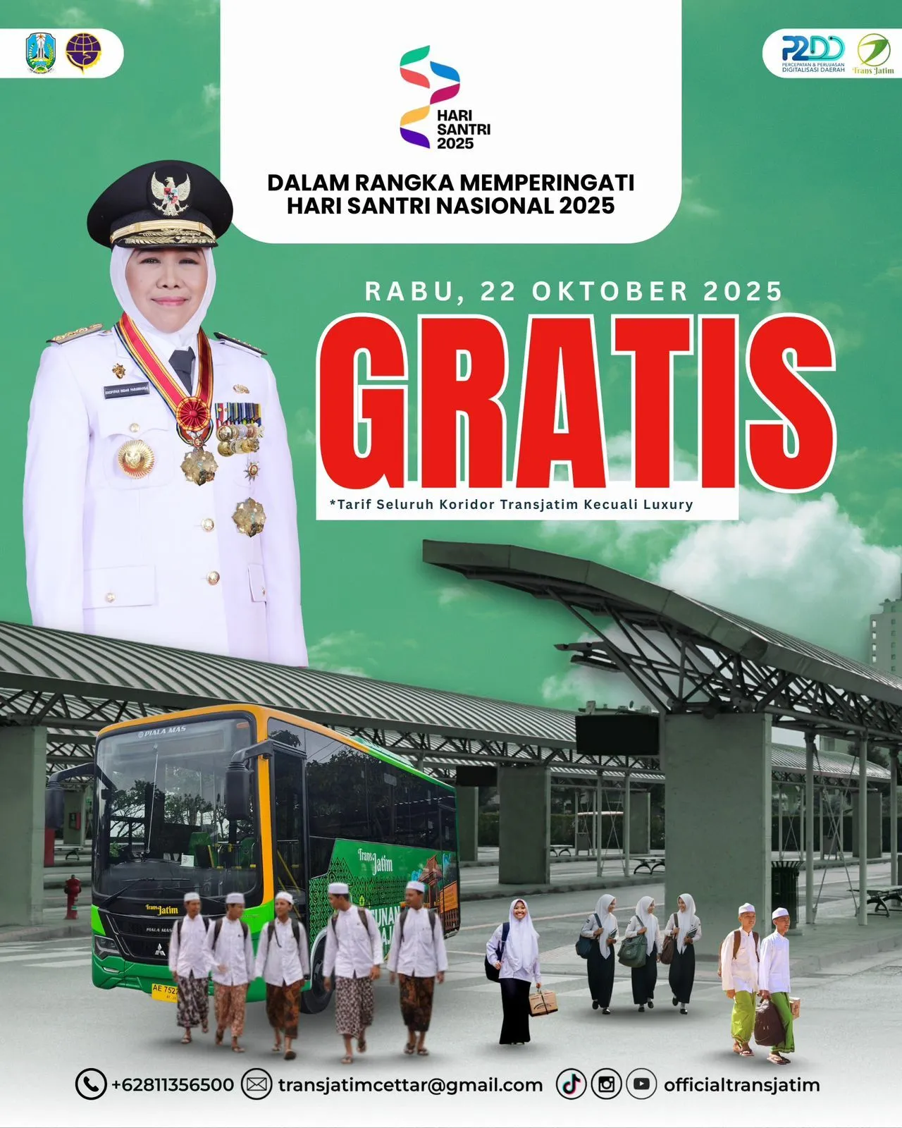 Peringati Hari Santri 2025, Pemprov Jatim Gratiskan Trans Jatim, Aman dan Nyaman