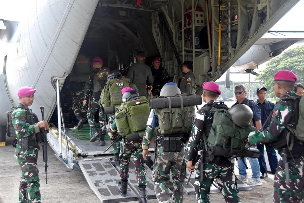 Prajurit Brigif 2 Marinir Amankan Obyek Vital Nasional wilayah Sulawesi dan Maluku Utara