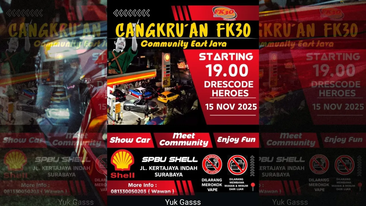 Rayakan Hari Pahlawan dengan Cangkrukan FK30, Ajang Silaturahmi Komunitas Otomotif Jawa Timur