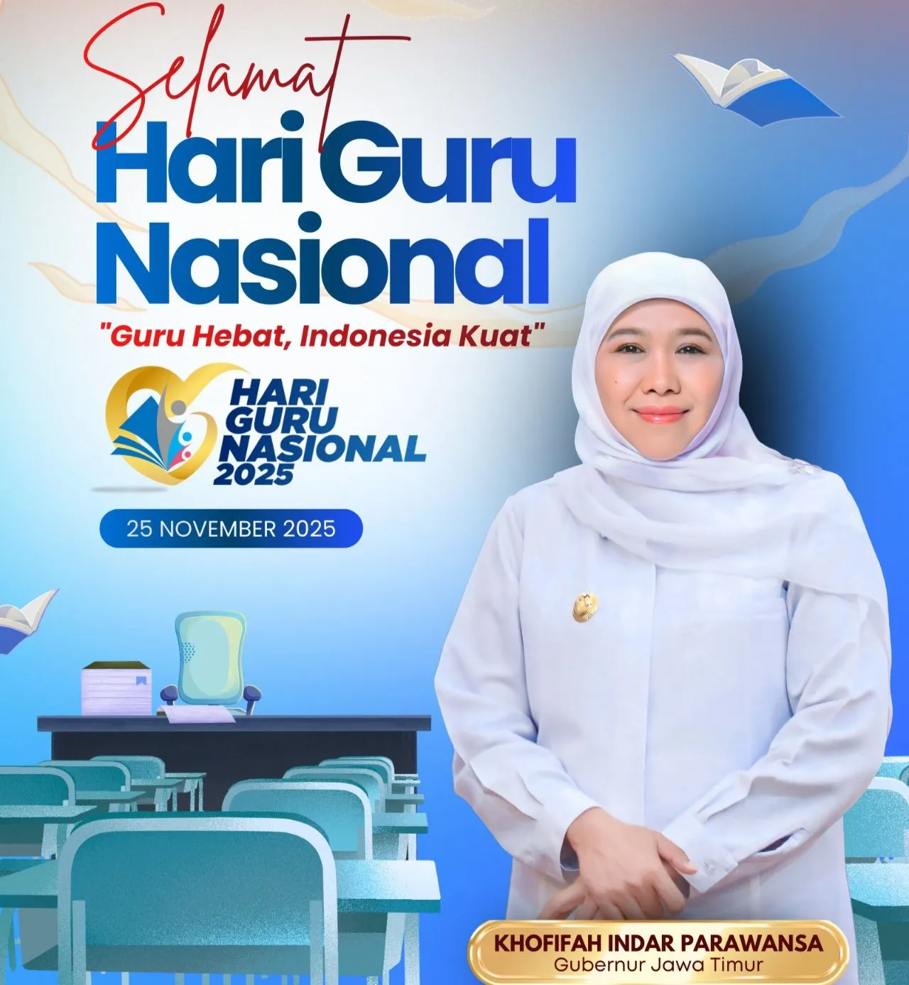 Gubernur Khofifah Apresiasi Dedikasi dan Kontribusi Guru Tingkatkan Prestasi Jatim