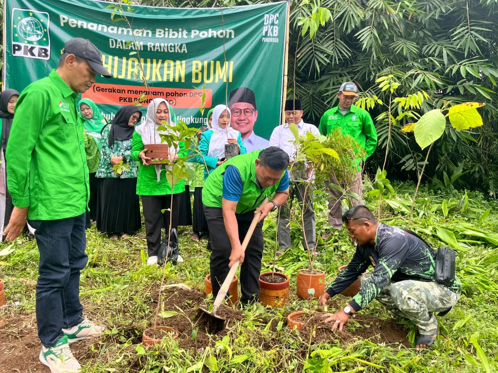 Bibit Pohon Ucapan Selamat Muswil PKB Jatim Ditanam Serentak di Berbagai Daerah