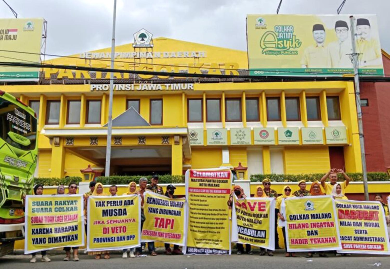 Panas! Endus Rekayasa Musda, Kader Golkar Malang Geruduk DPD Jatim