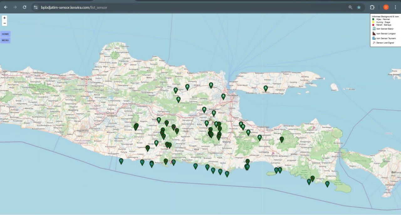 BPBD Jatim Pasang EWS di Enam Daerah Rawan Banjir dan Longsor