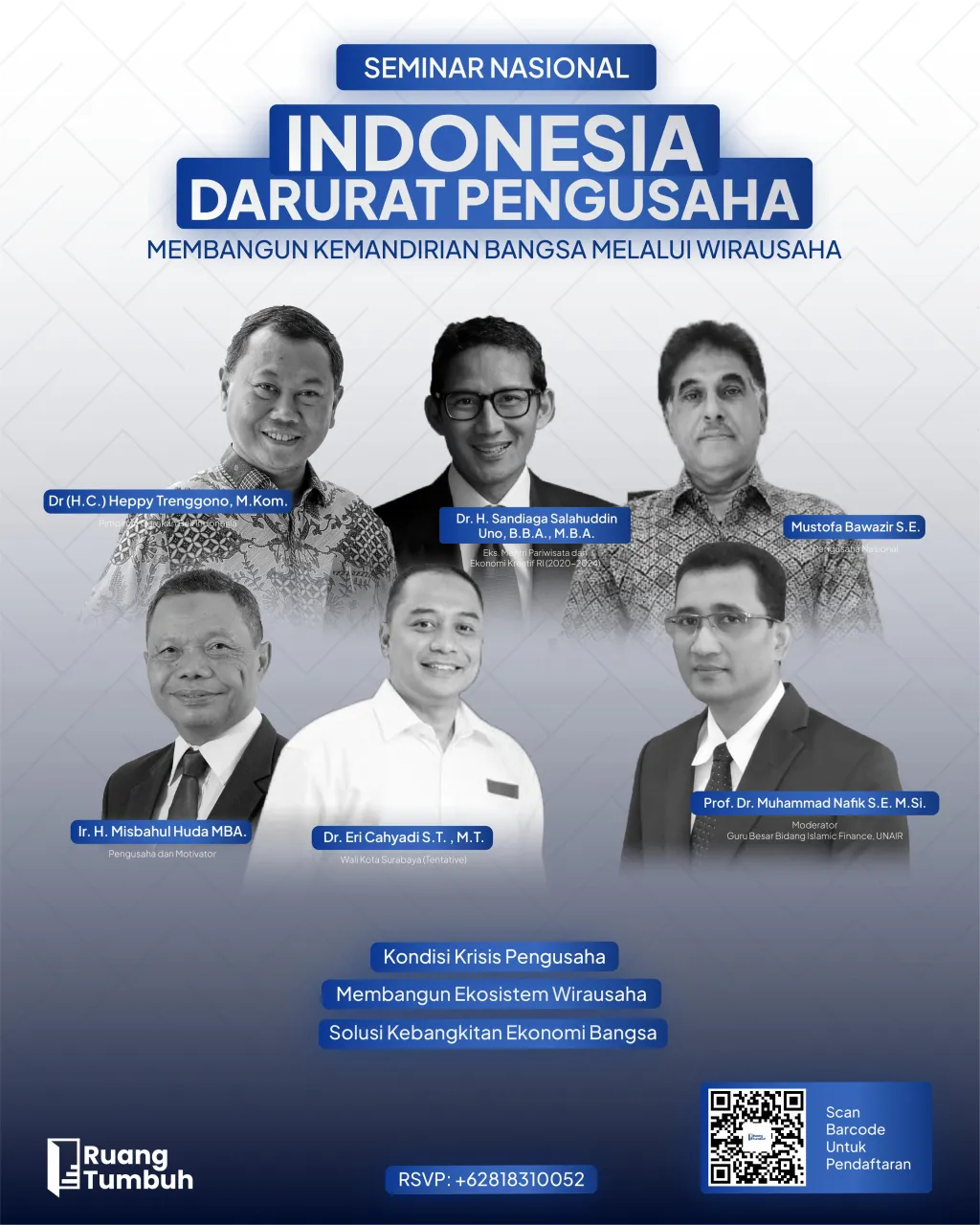 Rumah Bertumbuh Hadirkan Sandiaga Uno dan Eri Cahyadi Cetak Pengusaha di Surabaya