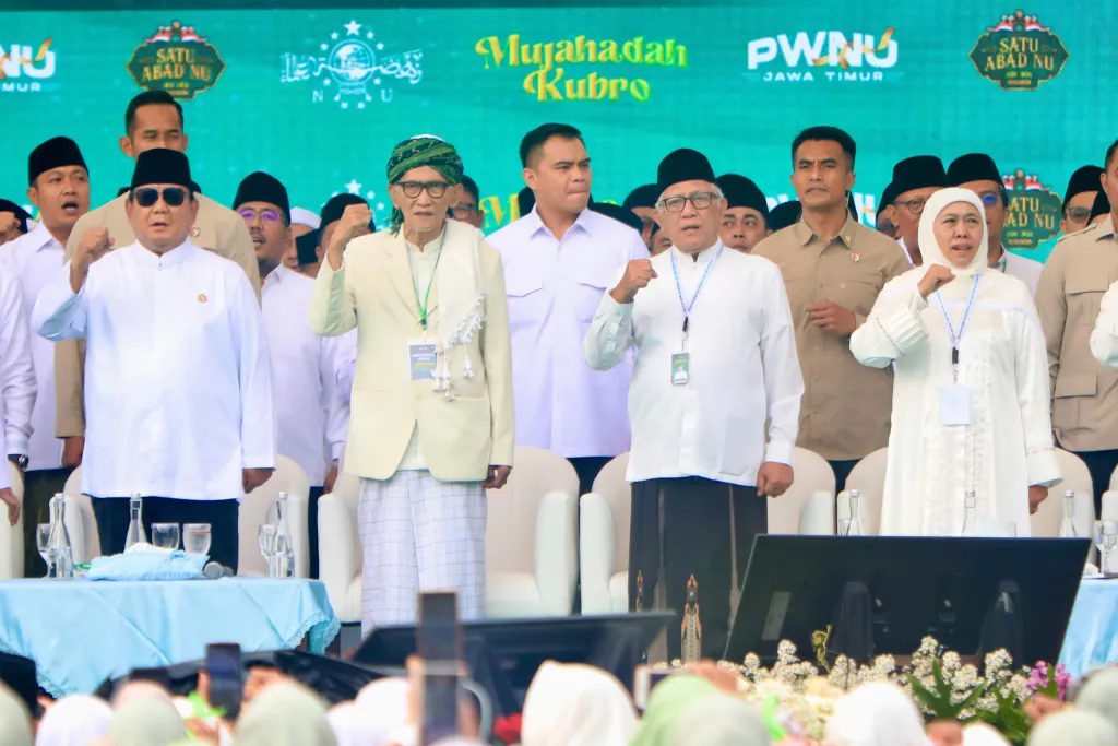 Presiden Prabowo Didampingi Gubernur Khofifah Hadiri Mujahadah Kubro Satu Abad NU di Malang