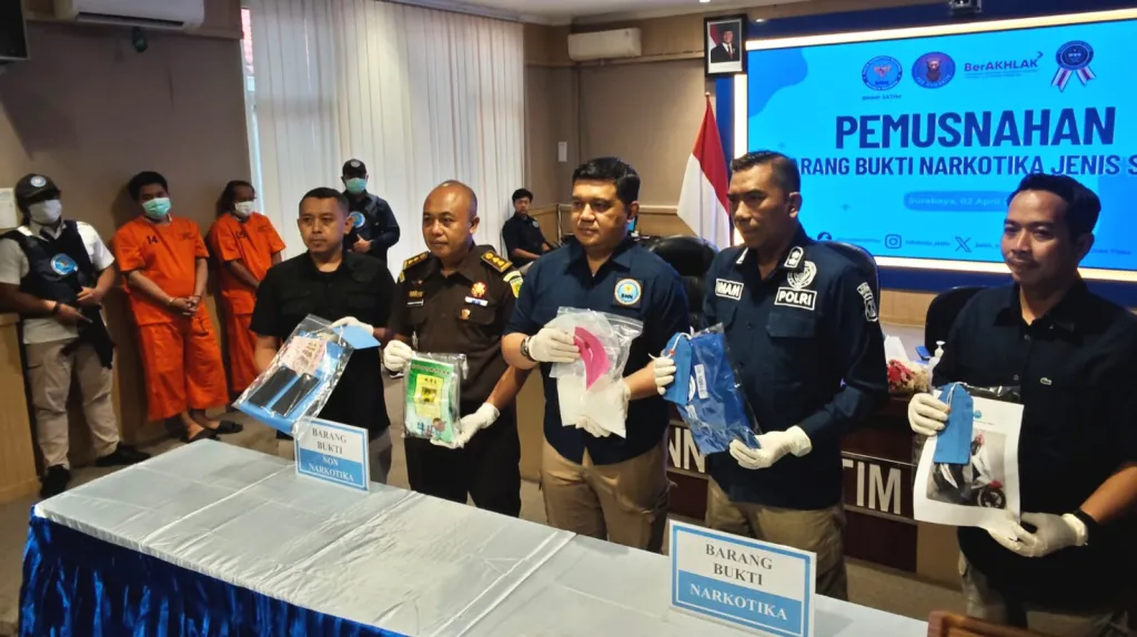 BNNP Jatim Musnahkan Barang Bukti Narkotika Jenis Sabu 