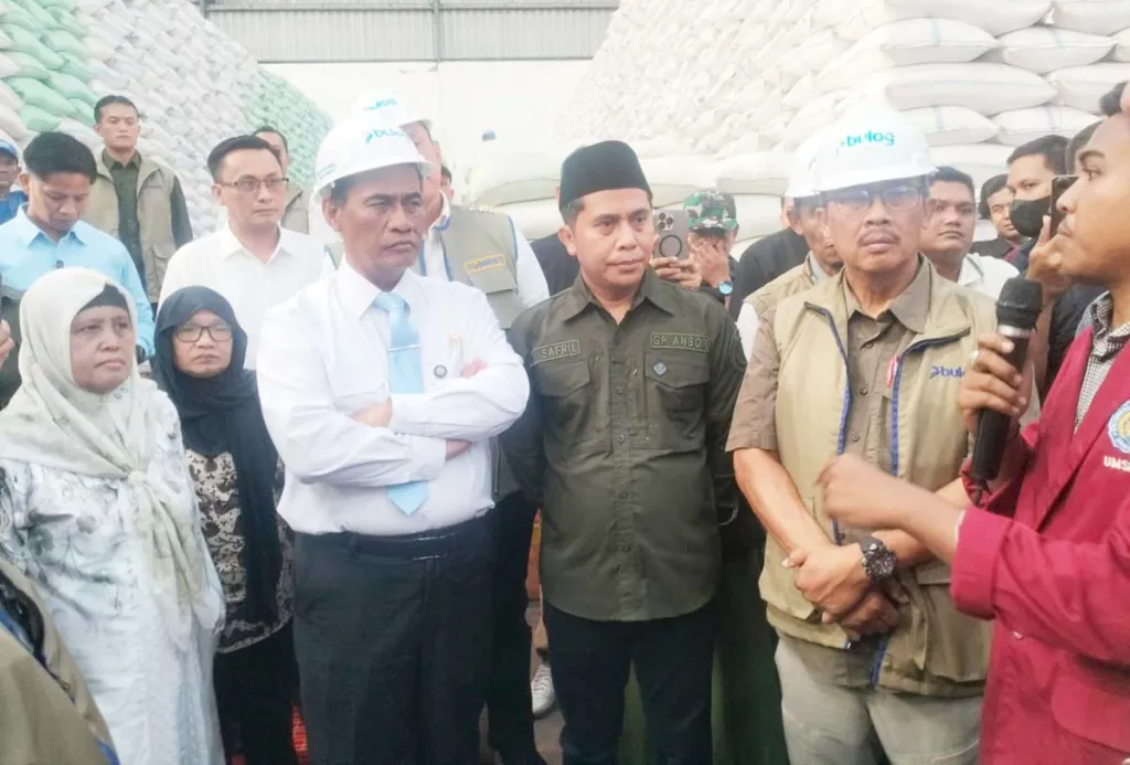 Stok Beras Melimpah, GP Ansor Jatim Kawal Sidak Mentan di Sidoarjo