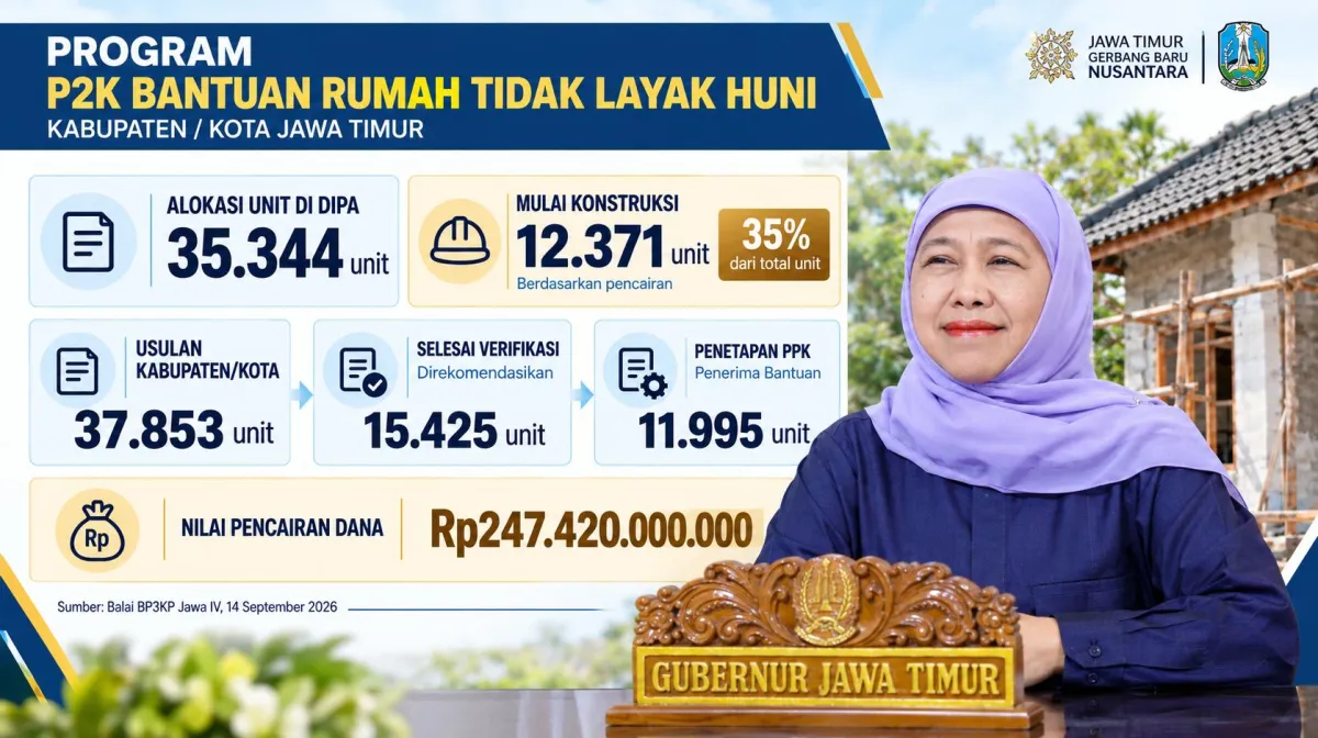 Khofifah Tegaskan Komitmen Percepat BSPS di Jatim, Bentuk Desk Khusus dan Perkuat Verifikasi